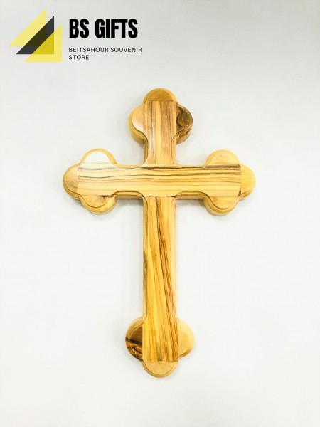 High quality Olive wood round-edged Plain Cross made in Bethlehem