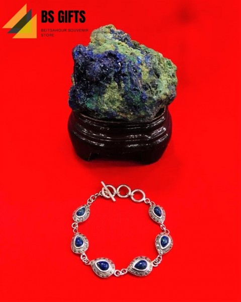 925 Silver Unique-Shaped Eilat Stone Bracelet #2