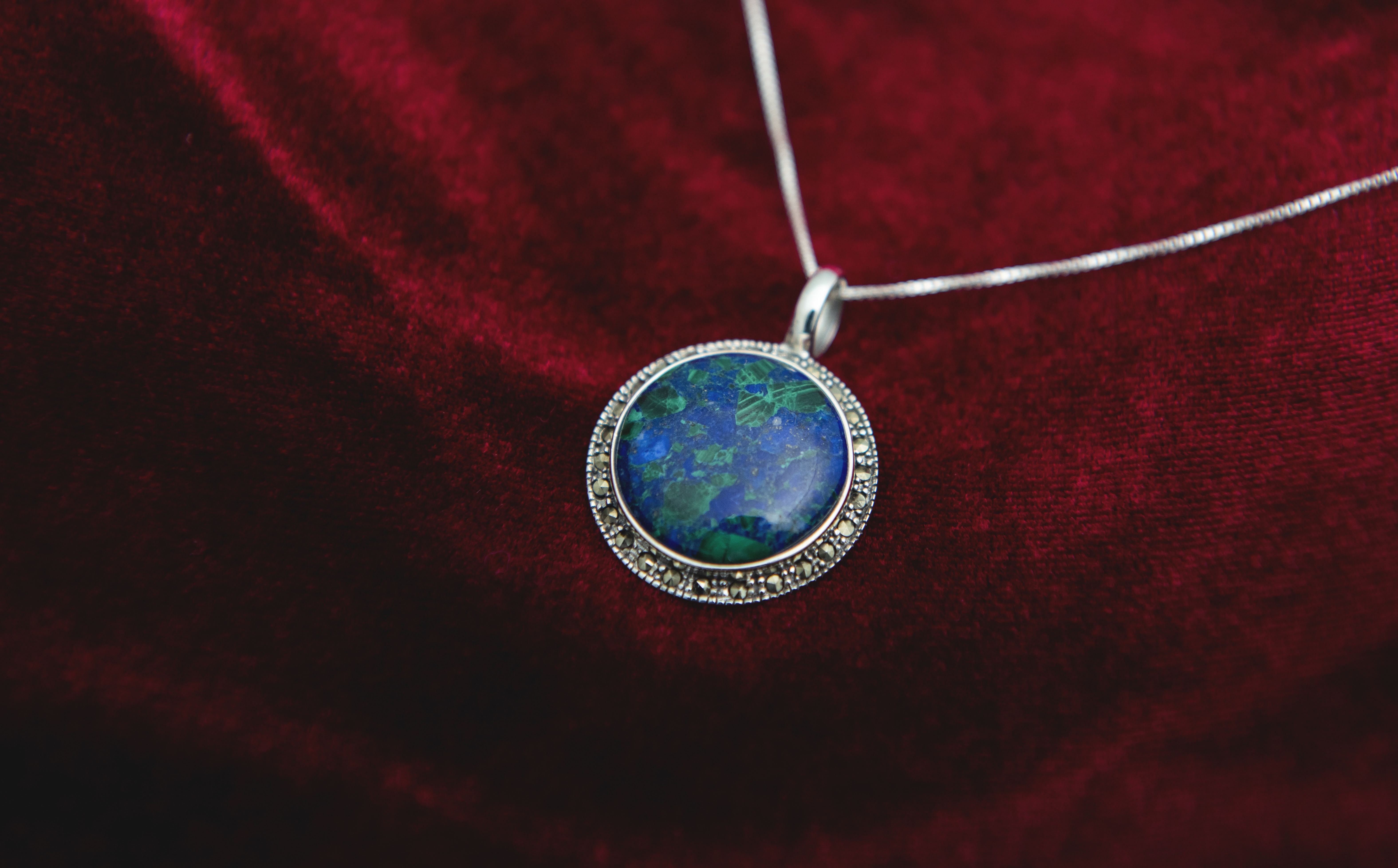 Beautiful For Gift Eilat Stone Set Pendant & Earrings in 925 Sterling Silver #2 