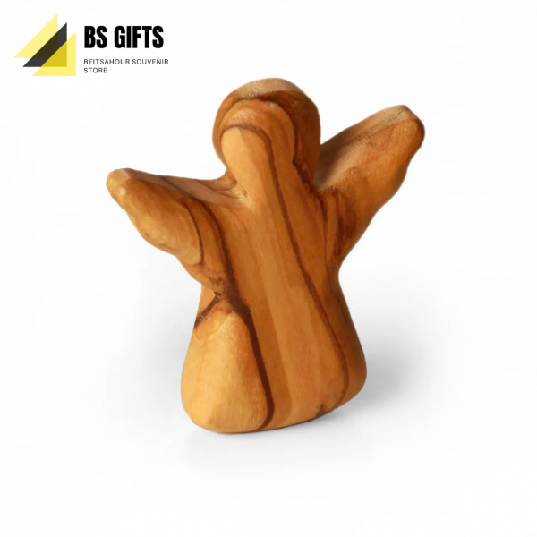 Guardian angel as hand flatterer made of olive wood 9x5 cm