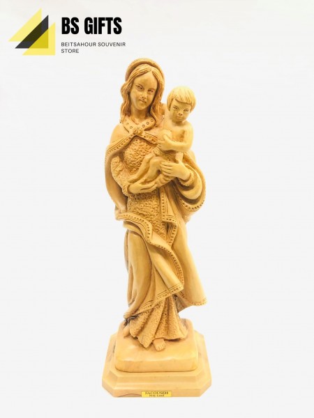 Artist made medium size virgin mary carrying baby jesus 27x9.50 cm