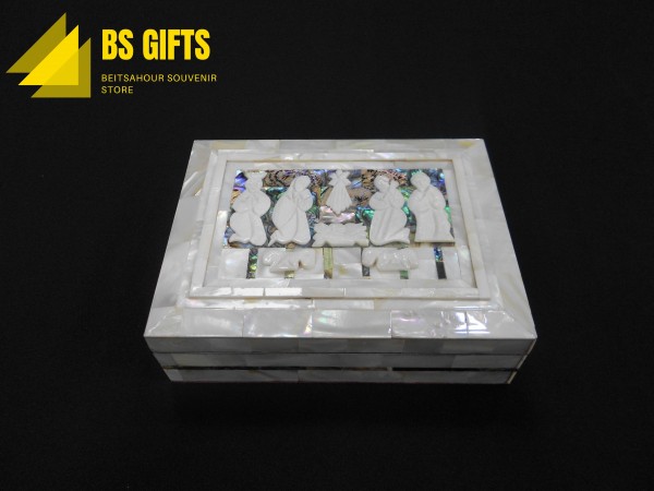 Large size nativity scene rectangle box 5.5x17 cm