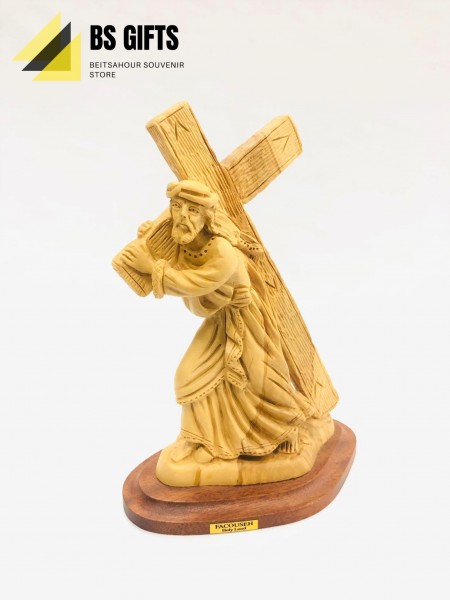 Artist made medium size jesus carrying the cross 18x14 cm