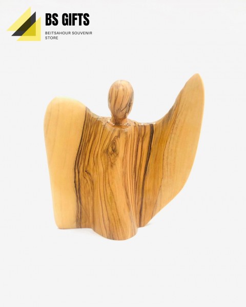 Olive wood Guardian Angel Figure Gift for Birth Baptism and communion