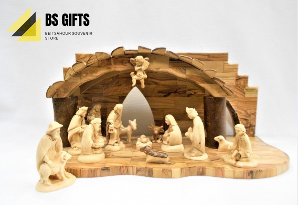 Special design artistic work nativity scene 22x50 cm