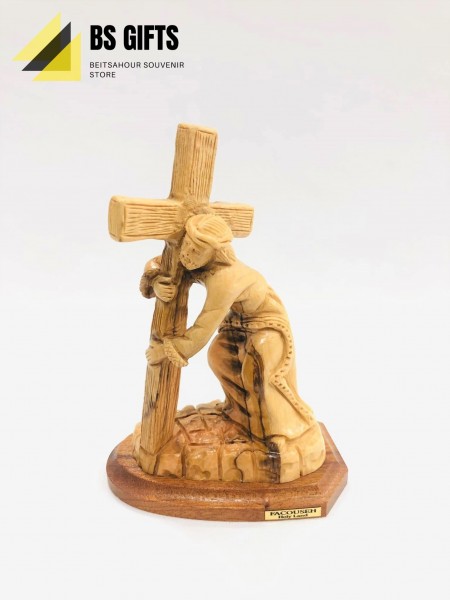 Artist made small size jesus carrying the cross 13x9 cm