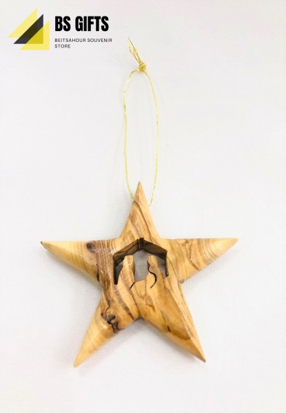 Bethlehem star ornament and holy family #2 5.50x5.50 cm