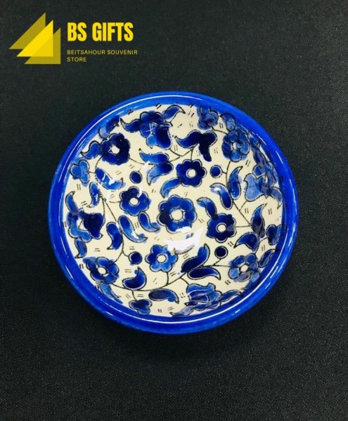 Small Round Bowl (Blue and White Flowers)