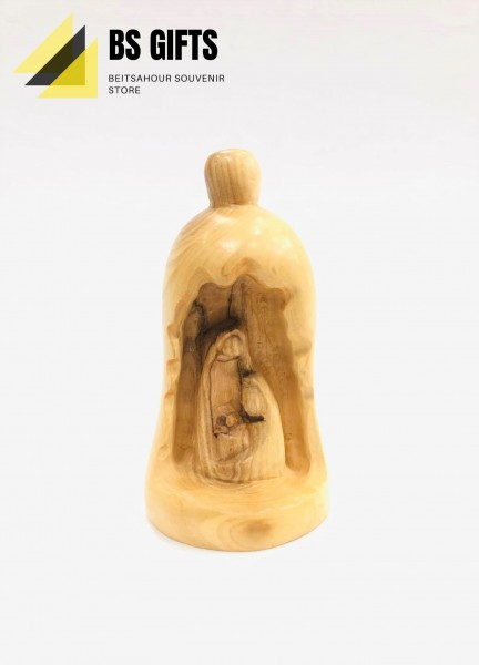 Bell shaped nativity scene handmade 11x6 cm